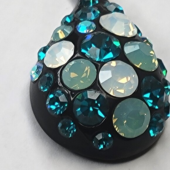 Teal BlueTeardrop Pendant Necklace with Earrings - Picture 2 of 15